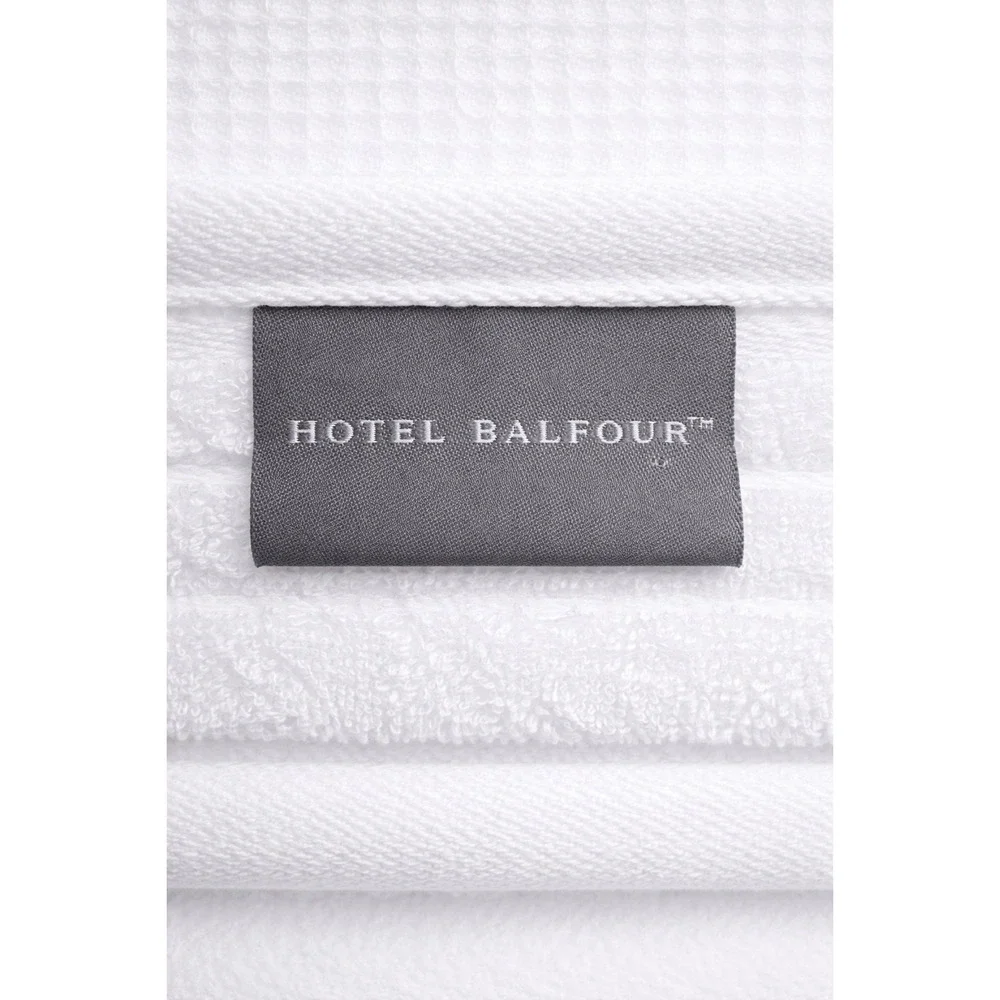 Hotel Balfour Luxury‎ White Waffle Weave 100% Cotton 2 Bath Sheets 30
